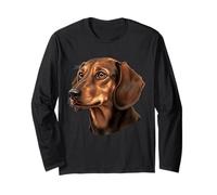 Lindo Animal de Mascota Dachshund Wiener, Amante de los Perros Manga Larga