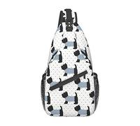 Lindo Animal de Scottie Dog Pattern Sling Bag Senderismo Mochila Crossbody Hombro Mochila Travel Chest Pack para Hombres Mujeres