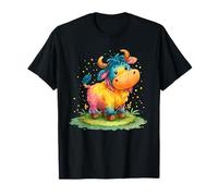 Lindo Animal Kawaii Colorido de la Vaca de Las Tierras Altas Camiseta