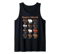 Lindo Animal Kawaii de Osos del Mundo Camiseta sin Mangas