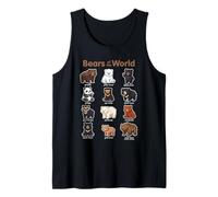 Lindo Animal Kawaii de Osos del Mundo Camiseta sin Mangas