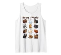 Lindo Animal Kawaii de Osos del Mundo Camiseta sin Mangas