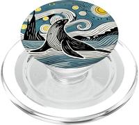 Lindo animal marino del océano - Van Gogh estilo noche estrellada PopSockets PopGrip para MagSafe