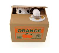 Lindo animal roba dinero, alcancía con diseño de gato blanco para ahorrar monedas.