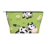 Lindo Animal Vaca Verde, Bolsa de artículos de tocador Bolsa de Maquillaje Bolsa de cosméticos Bolsa de artículos de tocador de Viaje portátil