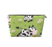 Lindo Animal Vaca Verde, Bolsa de artículos de tocador Bolsa de Maquillaje Bolsa de cosméticos Bolsa de artículos de tocador de Viaje portátil