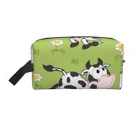 Lindo Animal Vaca Verde, Bolsa de Maquillaje Bolsa de cosméticos Bolsa de artículos de tocador de Viaje portátil Organizador de Bolsa de Maquillaje