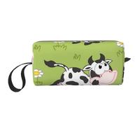 Lindo Animal Vaca Verde, Bolsa de Maquillaje Bolsa de cosméticos Bolsa de artículos de tocador de Viaje portátil Bolsa de Maquillaje