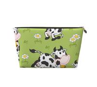 Lindo Animal Vaca Verde, Bolsa de Maquillaje Bolsa de cosméticos Bolsa de artículos de tocador de Viaje portátil Bolsa de artículos de tocador