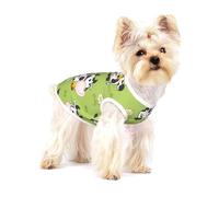 Lindo Animal Vaca Verde,Camiseta de algodón sin Mangas para Mascotas, Chaleco Transpirable, Suave y elástico para Cachorros,S