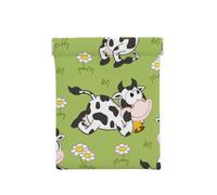 Lindo Animal Vaca Verde, Squeeze Top Wallet Bolsa de Almacenamiento para Mujer Monedero pequeño Bolsa de Cambio