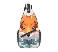 Lindo Animal Zorro Flor Lindo Animal Zorro Flor Pecho Bolsa Diagonalmente Sling Mochila Hombres Mujeres Viaje por Multifuncional Deportes Al Aire Libre Mochila