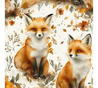 Lindo Animal Zorro Papel de Pared Autoadhesivo Planta Flor Pelar y Pegar Papel Pintado Adhesivo Impermeable Mate Removible Wallpaper para Dormitorio Muebles Armario Pared Salon Pegatina 0.3x5 m