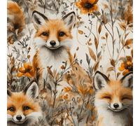 Lindo Animal Zorro Papel de Pared Autoadhesivo Planta Flor Pelar y Pegar Papel Pintado Adhesivo Impermeable Mate Removible Wallpaper para Dormitorio Muebles Armario Pared Salon Pegatina 0.45x10 m