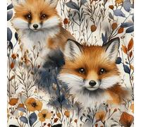 Lindo Animal Zorro Papel de Pared Autoadhesivo Planta Flor Pelar y Pegar Papel Pintado Adhesivo Impermeable Mate Removible Wallpaper para Dormitorio Muebles Armario Pared Salon Pegatina 0.4x20 m