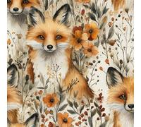 Lindo Animal Zorro Papel Pintado Autoadhesivo Planta Flor Pelar y Pegar Papel de Pared Adhesivo Muebles Mate Removible Impermeable Wallpaper Decorar Pared Salon Dormitorio Cocina Pegatina 0.4x5 m