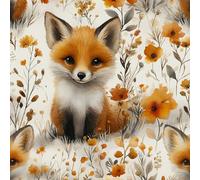 Lindo Animal Zorro Papel Pintado Autoadhesivo Planta Flor Pelar y Pegar Papel de Pared Adhesivo Muebles Mate Removible Impermeable Wallpaper Decorar Pared Salon Dormitorio Cocina Pegatina 0.52x20 m