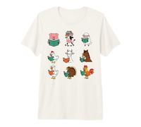 Lindo Animales de Granja Lectura Libros Profesor Biblioteca Camiseta Premium
