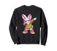 Lindo Anime Dabbing Bunny Conejo Feliz Pascua Leopardo Mujer Sudadera