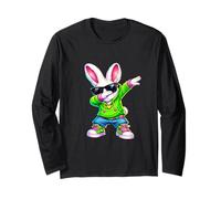 Lindo Anime Dabbing Bunny Conejo Feliz Pascua Niño Niña Niños Manga Larga
