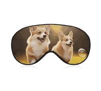 Lindo antifaz para dormir con diseño de perro Corgi para mujeres y hombres, con correa ajustable, suave, transpirable, antideslizante, para dormir profundo, esencial para viajar