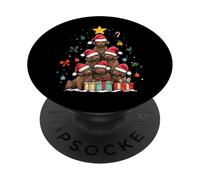 Lindo árbol de Navidad de Labrador Retriever de Chocolate Lab PopSockets PopGrip Adhesivo