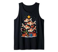Lindo árbol de Navidad de Nishikigoi Japón Carpa pez koi Camiseta sin Mangas