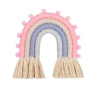 Lindo arco iris con pompones decoración de pared para jardín de infantes adecuado para adornos festivales baby shower boda hecho a mano hermoso