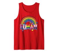 Lindo arco iris del orgullo humano LGBT | Identidad LGBTQ Igualdad Amor Camiseta sin Mangas