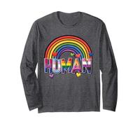 Lindo arco iris del orgullo humano LGBT | Identidad LGBTQ Igualdad Amor Manga Larga