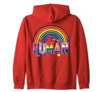 Lindo arco iris del orgullo humano LGBT | Identidad LGBTQ Igualdad Amor Sudadera con Capucha
