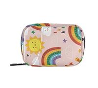 Lindo arco iris nube viaje píldoras contenedor medicación organizador bolsa portátil píldora caso para monedero semanal píldora vitamina suplemento titular
