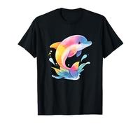 Lindo Arco Iris Pastel delfín océano estética Camiseta