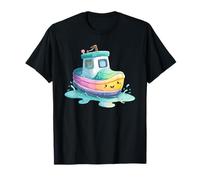 Lindo Arco Iris remolcador Kawaii Kids Ocean Adventure Camiseta