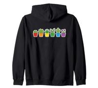 Lindo Arco Iris suculentas garabatos gráfico Kawaii Planta Colorida Sudadera con Capucha