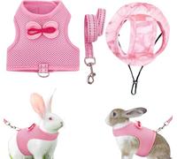 Lindo arnés de conejo con agujero para las orejas, sombreros para mascotas, conejo, chaleco de control para caminar al aire libre, ropa de cuerda para conejillo de indias, gato, gatito y cachorro (S)