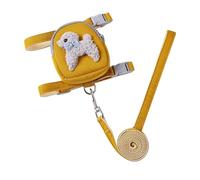 Lindo arnés de mochila con bolsillos para gatos pequeños - Correa ajustable suave más cómoda para mascotas de 2 a 10 kg (amarillo, C)