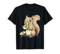 Lindo Arte Animal Aguacate Fruta Arte Aguacate Ardilla Camiseta
