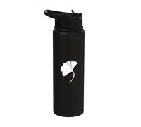 Lindo arte botánico zen arte floral japonés hoja de ginkgo Stainless Steel Insulated Water Bottle