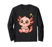 Lindo Arte de ajolote Kawaii Adorable Rosa bebé salamandra Manga Larga