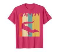Lindo Arte de Animales del zoológico de Safari de Caiman Camiseta, Hombre, Rojo Jaspeado, L