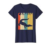 Lindo Arte de Animales del zoológico de Safari de Caiman Camiseta, Mujer, Azul Marino, L