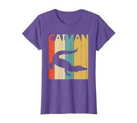 Lindo Arte de Animales del zoológico de Safari de Caiman Camiseta, Mujer, Morado Jaspeado, L
