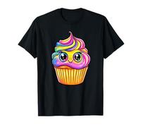 Lindo arte de cupcakes kawaii arcoíris Camiseta