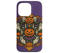 Lindo arte de mandala de Halloween con fantasmas murciélagos calabazas Carcasa para iPhone 13 Pro