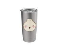 Lindo arte gastronómico kawaii de Bun Bao Bun sonriente Vaso térmico de acero inoxidable de doble pared