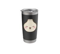 Lindo arte gastronómico kawaii de Bun Bao Bun sonriente Vaso térmico de acero inoxidable de doble pared