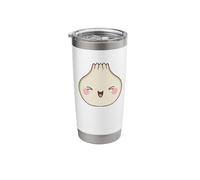 Lindo arte gastronómico kawaii de Bun Bao Bun sonriente Vaso térmico de acero inoxidable de doble pared
