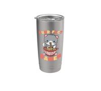 Lindo arte kawaii ramen para amantes de los gatos Vaso térmico de acero inoxidable de doble pared