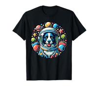 Lindo astronauta Border Collie Pastor Y Perros de pastoreo Camiseta